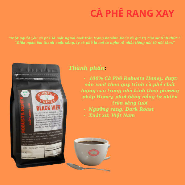 100% ROBUSTA HONEY-PHA MÁY(250G-500G-1000G)- BỘT